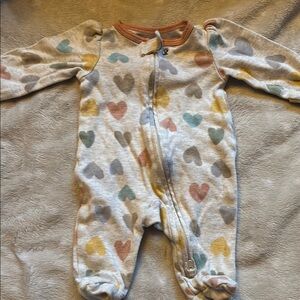 Heart Patterned Kids One Piece